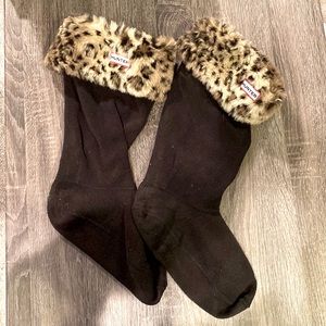 Hunter boot liners. Cheetah fur.